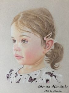 Portrait in Colored Pencil by Bonita Hendriks